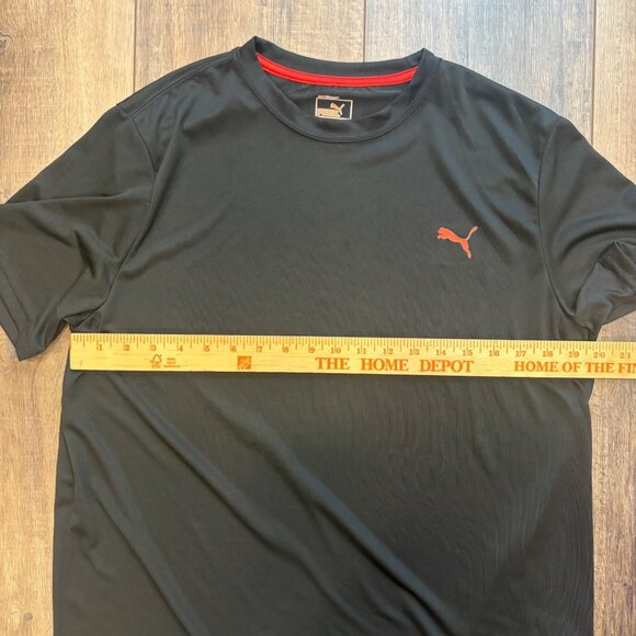Vintage Puma Black Mens large T-Shirt Cat Jumping Logo Sport Lifestyle Dry Cell - Picture 5 of 7